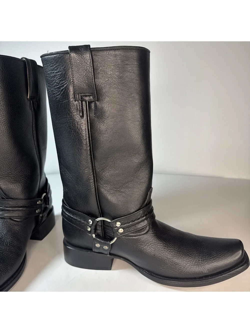 Pistolero Mens Boots 10.5 To 12 Handcrafted Leather Square Toe Harness READ